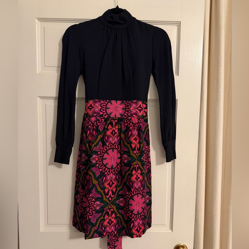 Milly Black and Pink Patterned Dress